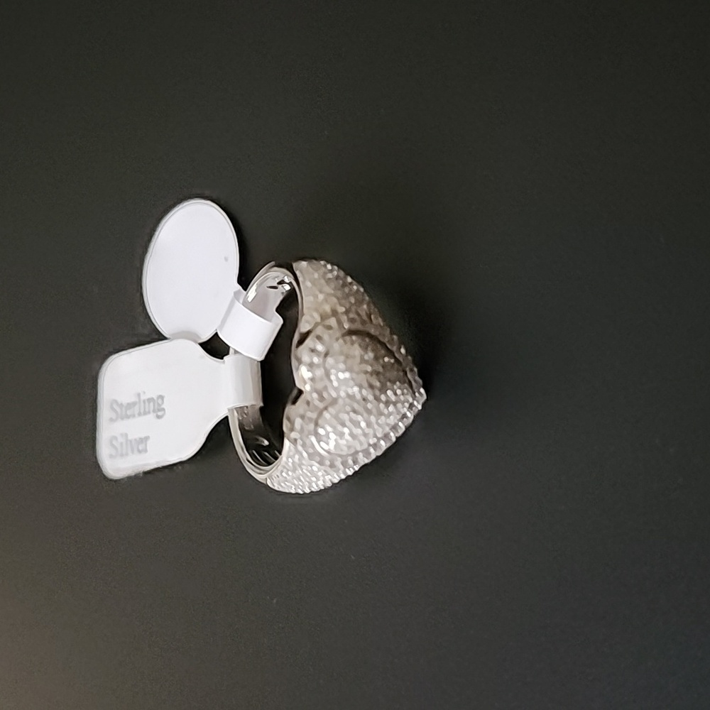 Sterling Silver .925 Stamped Heart Ring